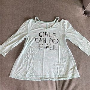 “Girls Can Do It All” 3/4 Top